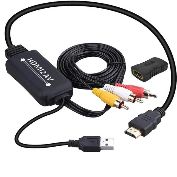 ESTONE HDMI to RCA Cable, HDMI to RCA Converter Adapter Cable, 1080P HDMI to AV 3RCA CVBs Composite Video Audio Supports for Amazon Fire Stick, Roku, Chromecast, PC, Laptop, Xbox, HDTV, DVD