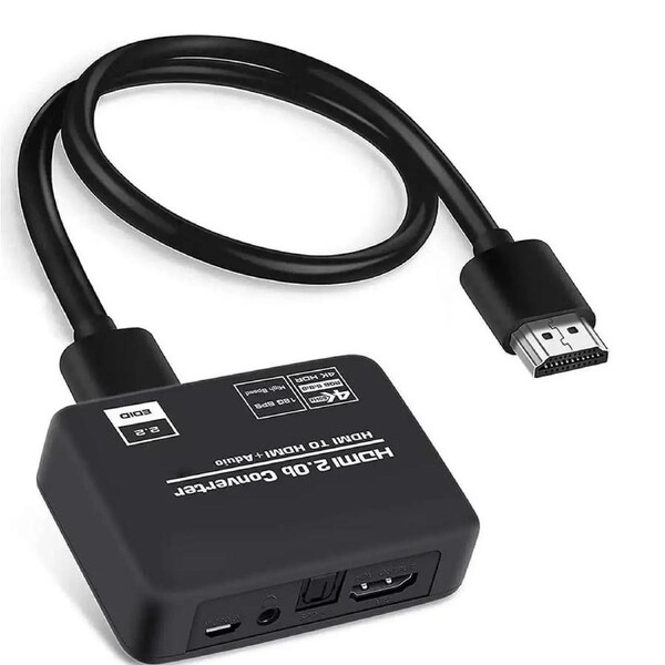 ESTONE HDMI 2.0 Audio Extractor 4K 60Hz for PS5 Xbox Series X 4K HDMI Audio Extractor converter HDMI + SPDIF + 3.5 mm audio Output