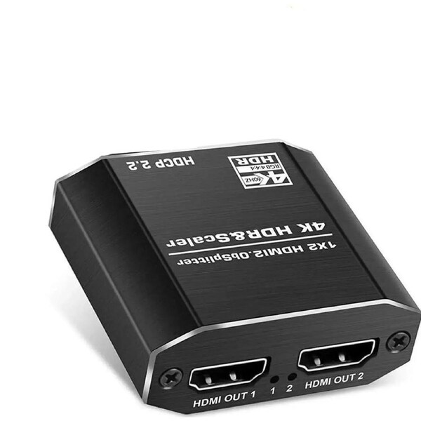 HDMI Splitter 1 in 2 Out with 4 kinds of EDID mode- 4K Ver HDMI2.0 HDCP2.2, Powered HDMI Splitter Supports HDCP2.2, HDMI2.0b, EDID, 3D, RGB 4:4:4 for Xbox PS4 PS3 Fire Stick Roku Blu-Ray Player TV
