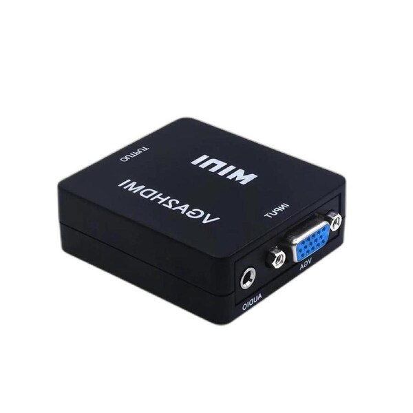 ESTONE VGA to HDMI Mini VGA to HDMI Converter with 1080P Audio Adapter Connector for Notebook PC for HDTV for PC Laptop Display Computer Mac Projector, Xbox, HDTV, Raspberry Pi, and More (Black)