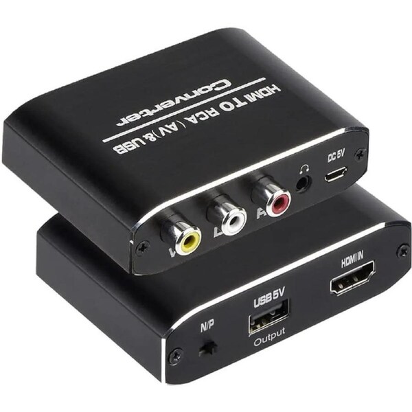 HDMI to RCA 3.5mm Aux Audio Adapter AV Converter HDMI to Composite ConverteVideo Audio Adapter Splitter Support 1080P 60Hz NTSC PAL Output HDMIToAV