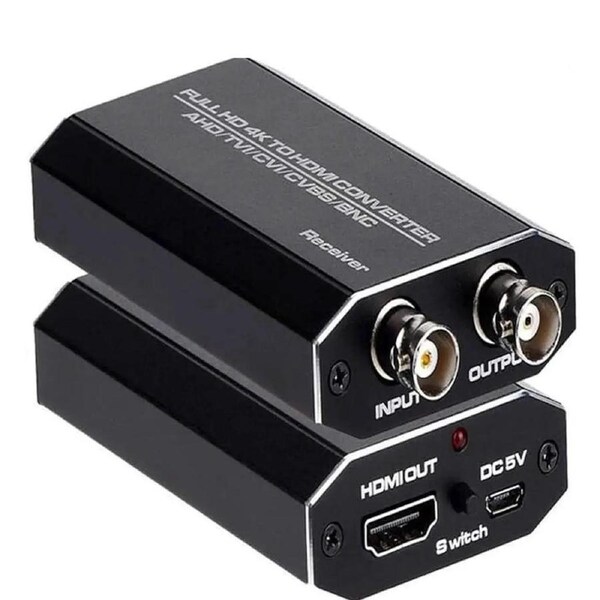 ESTONE TVI/CVI/AHD to HDMI Converter, Full HD 4K 720P/ 1080P/ 3MP/ 4MP/ 5MP/ 8MP BNC to HDMI Video Adapter, Convert TVI CVI AHD CVBS BNC Video Signal to HDMI for Monitor HDTV DVRs