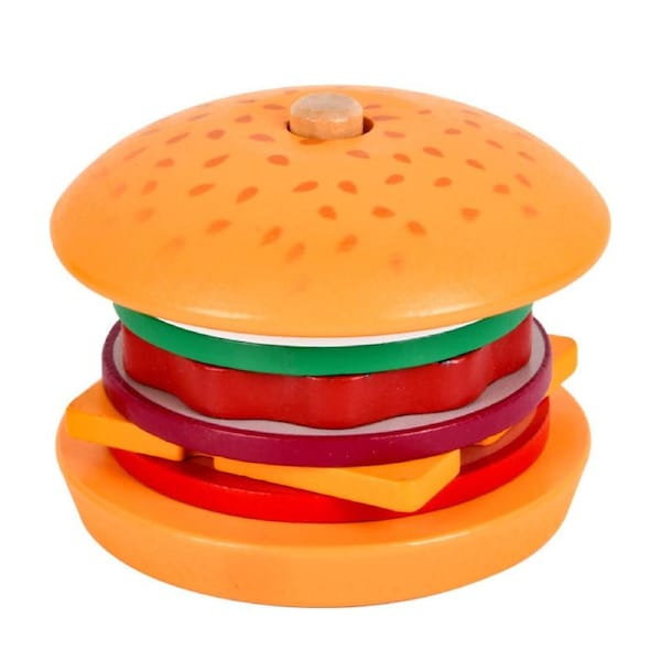 HOLALA Wooden Burger Stacking Set Educational DIY Toy