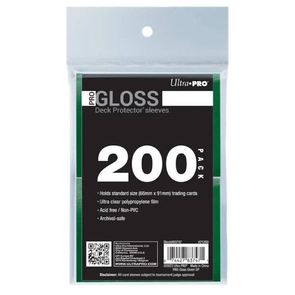 Ultra Pro: UP83747 PRO-Gloss Standard Deck Protector Sleeves 200ct Bundle Green