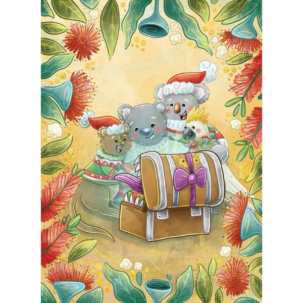 LPG Retail 5x5 Greeting Cards Display Stray Leaves: Aussie Christmas