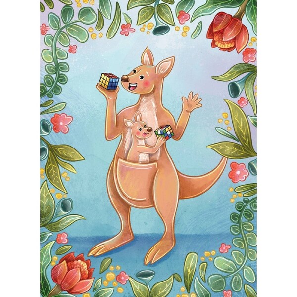 LPG Retail 5x5 Greeting Cards Display Stray Leaves: Aussie Cube