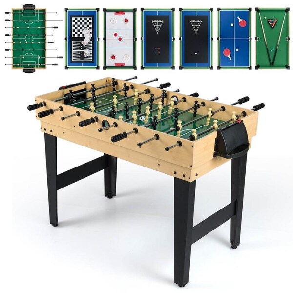 Costway 10-in-1 Combo Game Table Set Multi Game Foosball Billiard Table Tennis Air Hockey Pool Shuffleboard Bowling