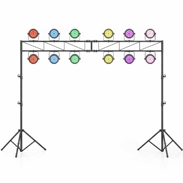 Costway Portable Lighting Truss System Adjustable DJ Light Stand 2 Folding Tripod Metal Music Equipment Band Stages Wedding