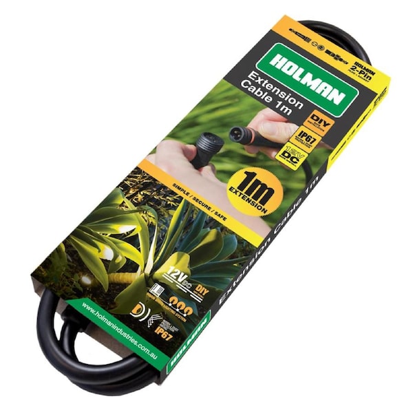 Holman 1m Black Warm White Garden Light Extension Cable ALCW1