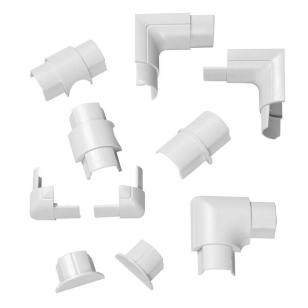 D-Line Smooth Fit Cable Cover Accessories - 30x15mm - White - 10 Pieces
