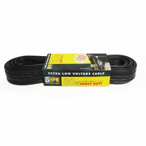 HPM Garden Lighting Cable - 30m - 2.1mm2 PVC - Heavy-Duty Performance