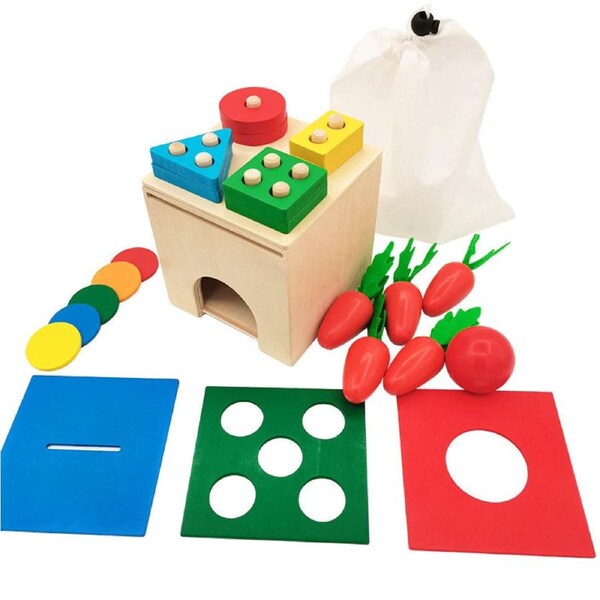 HOLALA Montessori Wooden Toddler Toys Early Education Toys for Kids-E
