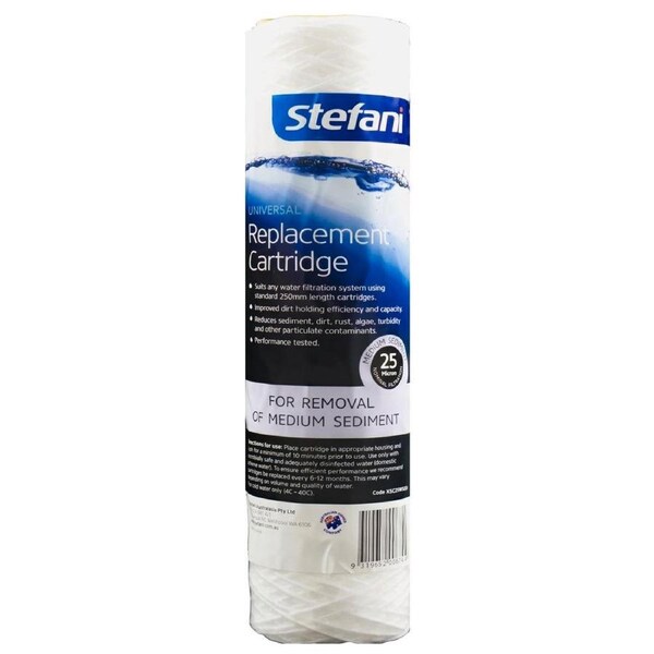 Stefani 25 Micron Medium Sediment Cartridge 250mm Polypropylene Filter
