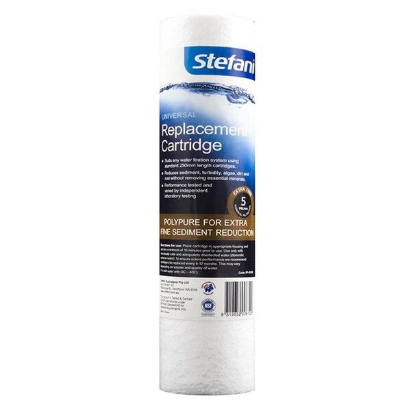 Stefani 250mm 5 Micron Universal Replacement Filter - Polypropylene - Improves Water Quality