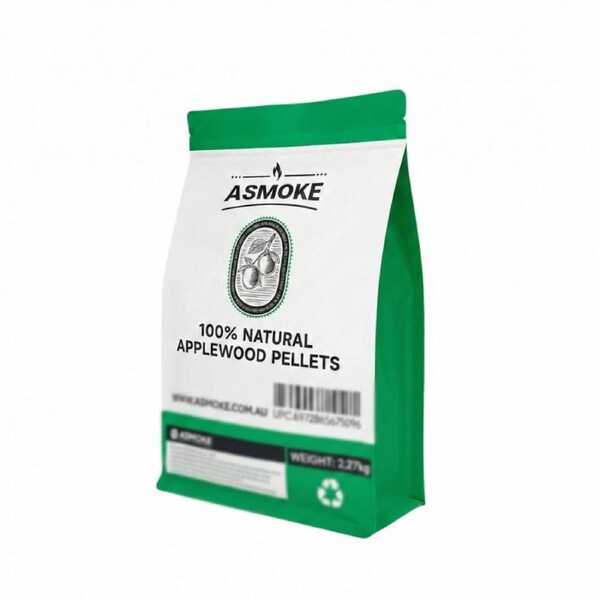 ASMOKE 100% Natural Apple Wood BBQ Smoker Pellets (2.27kg) - Premium Fruit Hardwood for Poultry