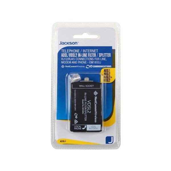 Jackson ADSL Filter - 43mm x 70mm - Plastic - Voice Band Interference