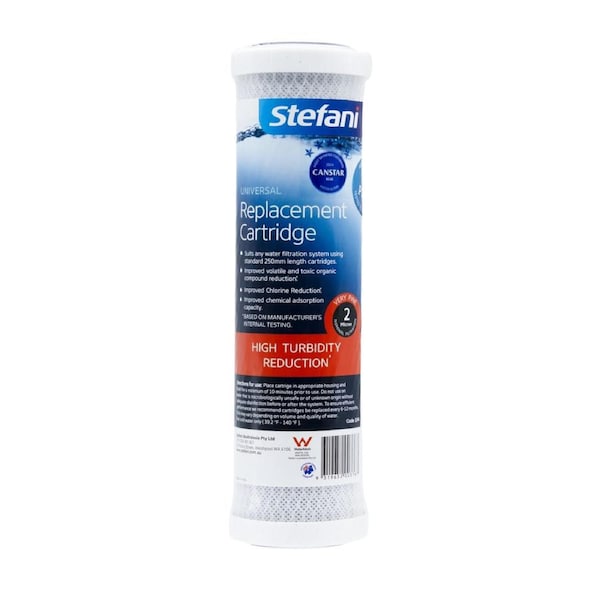 Stefani Replacement Cartridge - 250mm - Carbon Filter - Chlorine Reduction