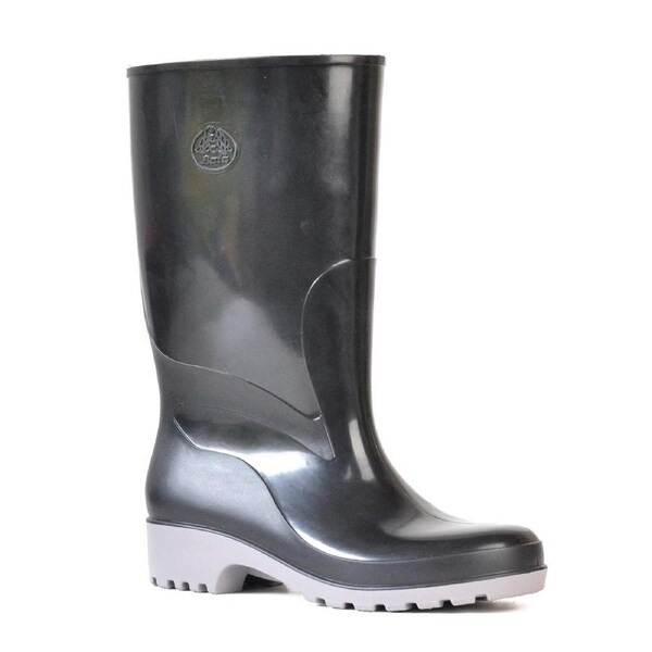Bata Industrials Size 4 Black Grey PVC Waterproof Weatherguard Gumboots