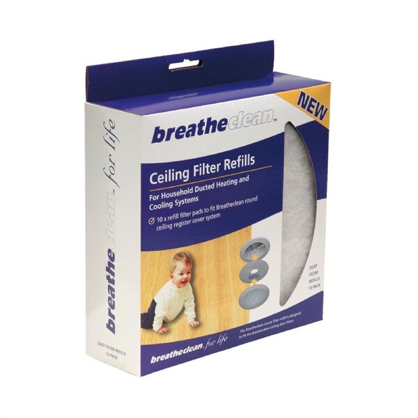 Breatheclean Ceiling Filter - 10 Pack - Dust Reduction - Easy Install