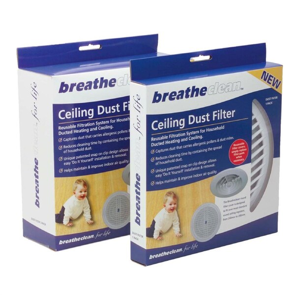 Breatheclean Ceiling Filter - 3 Pack - Easy Installation - Dust Reduction