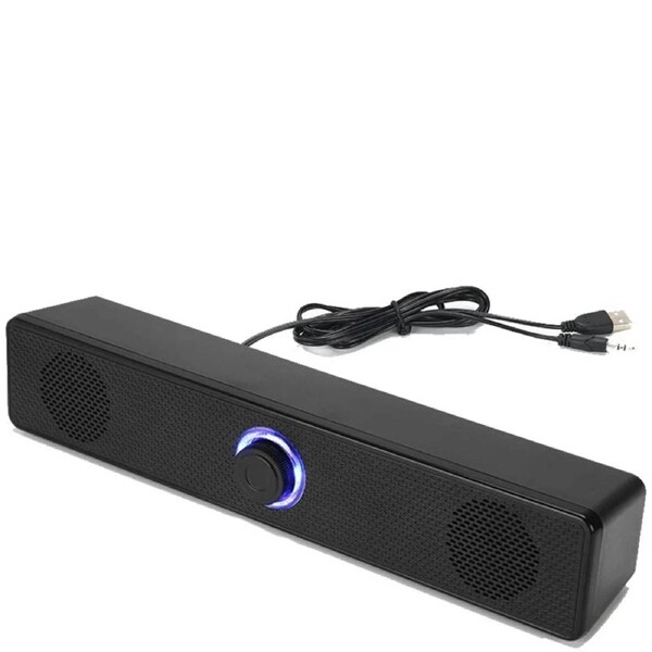 NNEOBA PC Soundbar Wired Speaker - 3D Stereo, Deep Bass, USB Powered