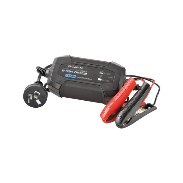 Projecta 12V 1.5A Automatic Battery Charger - 4 Stage - Black - Safe Charging