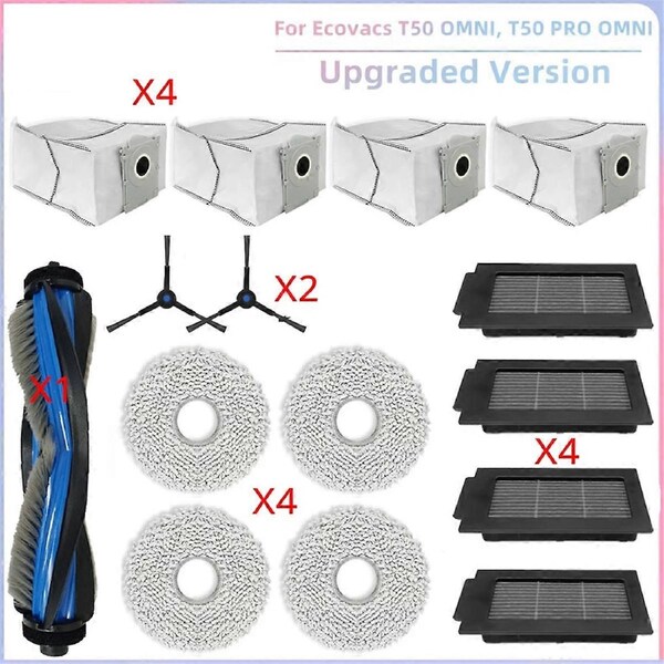 Fit for T50 PRO OMNI / T50 OMNI Vacuum Parts Main Roller Side Brush HEPA Filter Mop Cloth Dust Bag