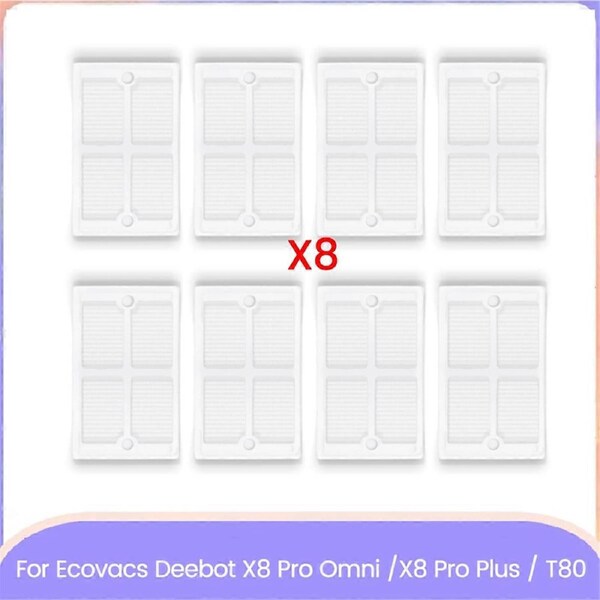 Sewage Box Filter for Ecovacs Deebot X8 Pro Omni /X8 Pro Plus/ T80 Sweeper Sewage Tank Replacement Parts Filter 8PCS