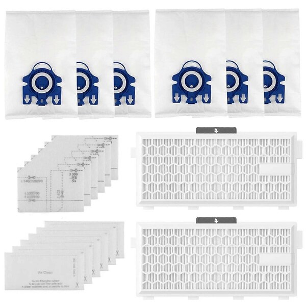 GN 3D Airclean Bags Replacement for Classic C1, Complete C2 C3 and S2, S5, S8, S400i Series Vacuums HEPA Filters