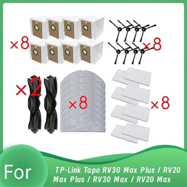 For TP-Link Tapo RV30 Max Plus / RV20 Max Plus / RV30 Max / RV20 Max Robot Vacuum Ultra Durable Accessories