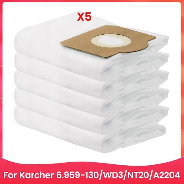 Dust Bag for 6.959-130/WD3/NT20/A2204 Vacuum Cleaner Trash Dust Bag Replacements Accessories 5PCS