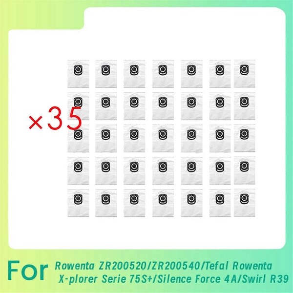 35 Pcs Dust Bags for ZR200520/ZR200540/ X-Plorer Serie 75S+/Silence Force 4A/Swirl R39 Sweeper