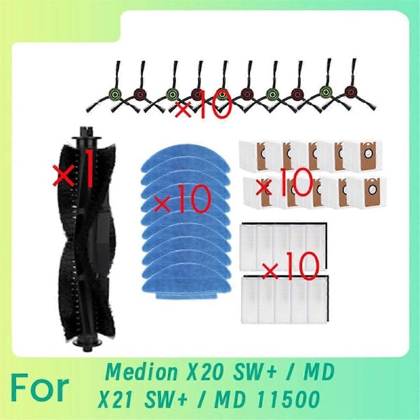 41Pcs for X20 SW+ / 11415/ X21 SW+ / 11500 Sweeping Robot Cleaner Parts Replacement