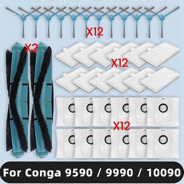 38PCS Brush Dust Bag and Filter Set for 9590 9990 10090 Vacuum Cleaner Accessories Replacement Parts