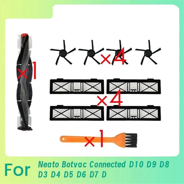 10 Pcs for Connected D10 D9 D8 D3 D4 D5 D6 D7 D Series D75 D80 D85 Parts Main Side Brush Ultra Filter