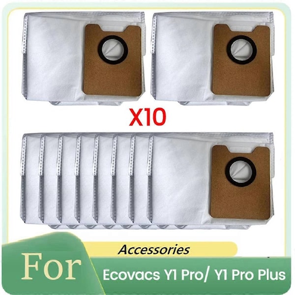 Dust Bags for Ecovacs Y1 Pro/ Y1 Pro Plus Vacuum Cleaner Parts Replacement Non-Woven Dust Bag Garbage Bag 10PCS