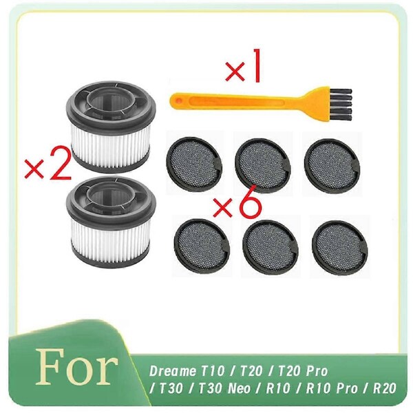 Front Filter and Rear Filter Cotton Kit for Dreame T10 / T20 / T20 Pro / T30 / T30 Neo / R10 / R10 Pro / R20 Vacuum
