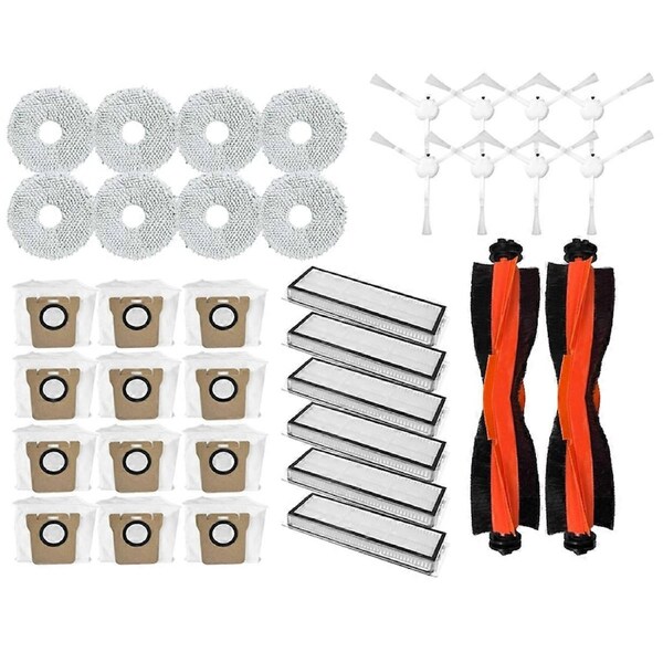 36PCS Brush HEPA Filter Mop Cloth Dust Bag for X20+/X10+/X20 Plus/X10 Plus Vacuum Cleaner Replacement Parts