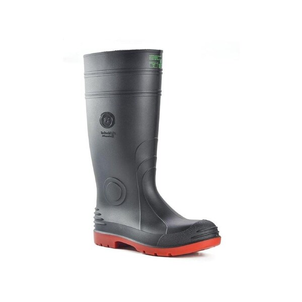 Bata Industrials Jobmaster Knee Length Steel Cap Safety Gumboots 400mm - Black Red - Size 7 - Waterproof, Slip Resistant