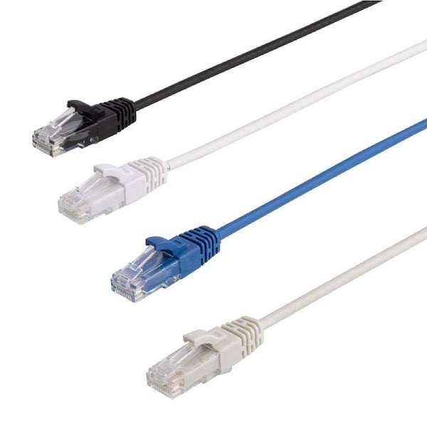Antsig 15cm Ultra Thin Cat6A RJ45 Ethernet Cable 12 Pack - 10 Gigabit Speed - Blue