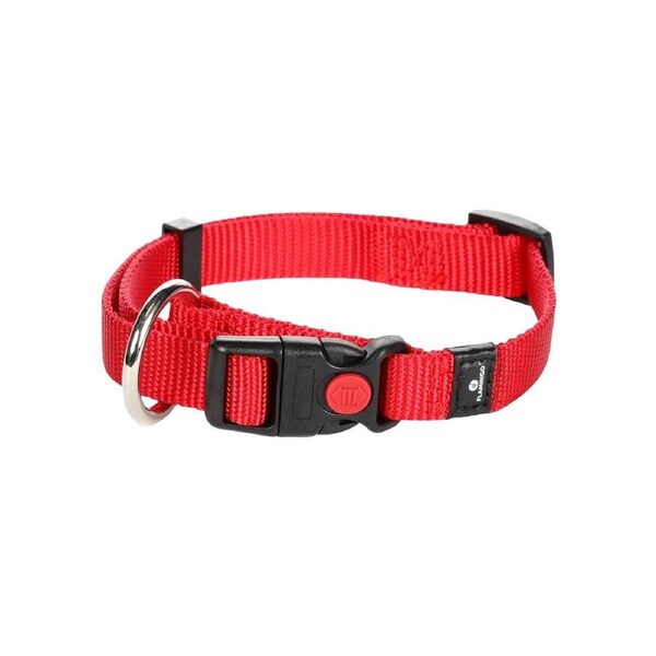 Flamingo Small Red Ziggi Dog Collar 30-45cm Nylon Quick Release Buckle