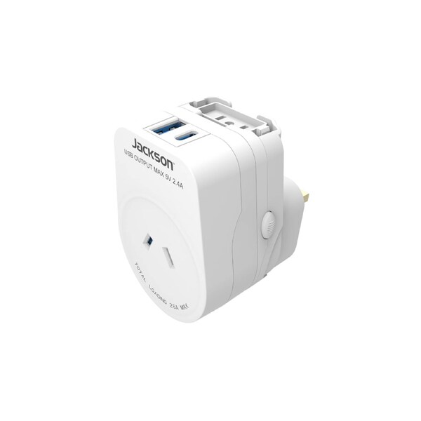 Jackson 1A 1C World Travel Adapter Outbound 2.4A PTAUSBAC