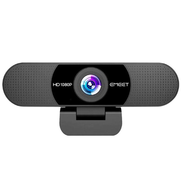 EMEET SmartCam FHD Webcam 1080P Black, 90o FoV, Dual Noise-Canceling Mics