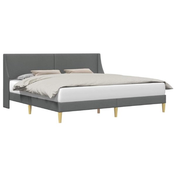 Bed Frame with Headboard Dark Grey 180 x 200 cm Velvet vidaXL