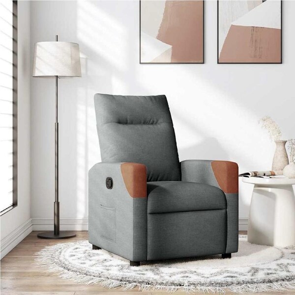 Recliner Chair Dark Grey Fabric vidaXL