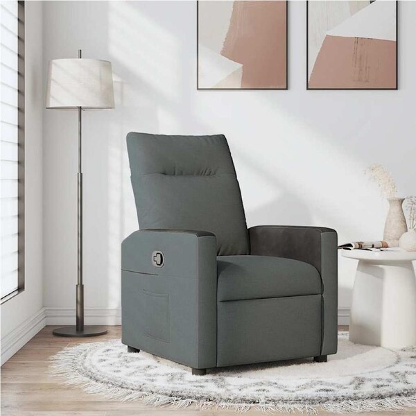 Recliner Chair Dark Grey Fabric vidaXL