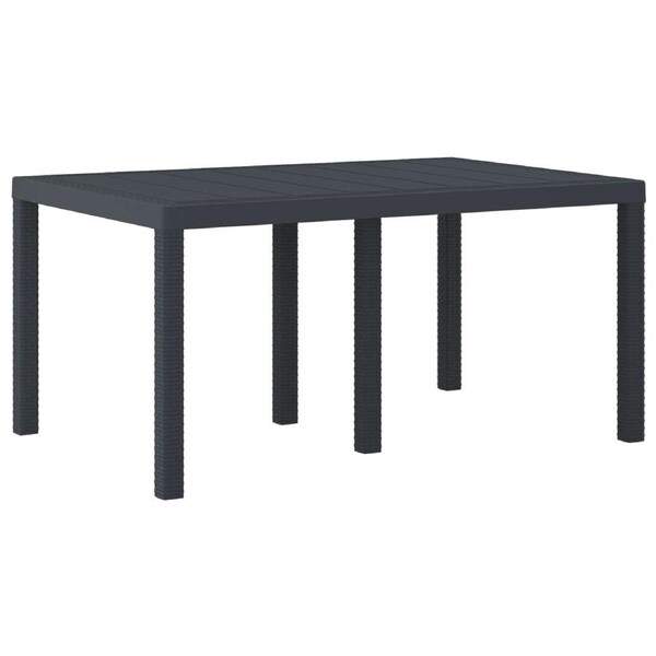 Garden Table Anthracite 150 x 100 x 73 cm Poly Rattan vidaXL