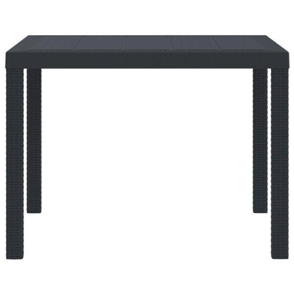 Garden Table Anthracite 100 x 100 x 73 cm Poly Rattan vidaXL