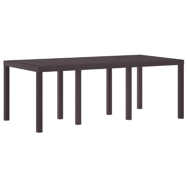 Garden Table Brown 200 x 100 x 73 cm Poly Rattan vidaXL