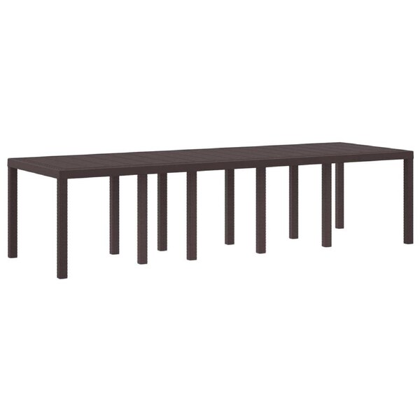 Garden Table Brown 300 x 100 x 73 cm Poly Rattan vidaXL